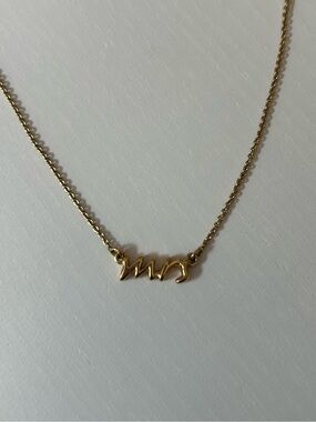 Kate Spade Say Yes Gold 'Mrs' Script Pendant Necklace